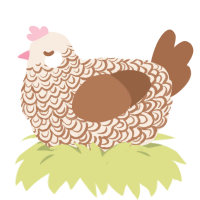 A cream and brown chicken with a double-lace pattern
