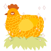 A orange and honey chicken with a lace pattern