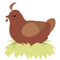 A russet and brown chicken