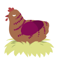 wine cheeto, a brown and wine chicken with a half-bar pattern