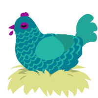 (unnamed), a sea and turquoise chicken with a lace pattern