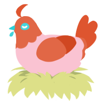 Roe, a rose and vermilion chicken with a head pattern