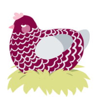 Knitted Sweater, a maroon and mist chicken with a lace pattern