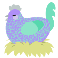 Crochet Beanie, a lilac and mint chicken with a double-lace pattern