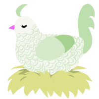 Chopped Cucumbers, a white and gluppy chicken with a double-lace pattern