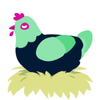 A tumblr and spring chicken with a head pattern