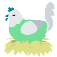 A spring and mist chicken with a head pattern