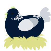 A tumblr and mist chicken with a neck-speckle pattern