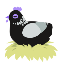 A sable and silver chicken with a neck-speckle pattern