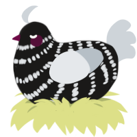 A sable and mist chicken with a bar pattern