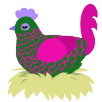 (unnamed), a leaf and fuchsia chicken with a lace pattern