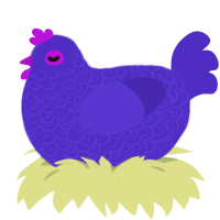 A indigo chicken with a double-lace pattern