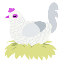 A white and mist chicken with a lace pattern