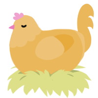 A honey chicken with a head pattern