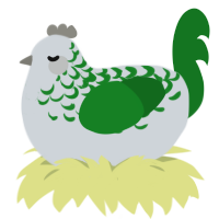 A mist and leaf chicken with a half-lace pattern