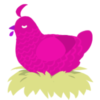 (unnamed), a fuchsia chicken with a lace pattern