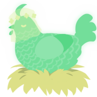 A spring chicken with a lace pattern