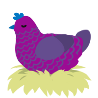 A plum and overcast chicken with a lace pattern