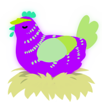 A amethyst and lemon chicken with a half-bar pattern
