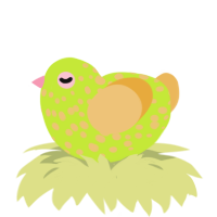 unripe lemon, a lime and honey chicken with a speckle pattern