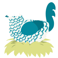Seasaw, a white and sea chicken with a lace pattern