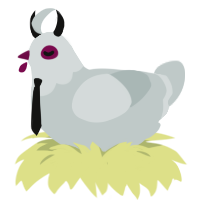 Fear Chicken, a silver chicken with a head pattern