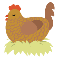 A gold and brown chicken with a lace pattern