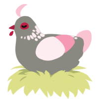 (unnamed), a ash and rose chicken with a neck-speckle pattern