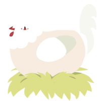 grub, a cream and white chicken with a head pattern