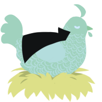 A gluppy chicken with a double-lace pattern