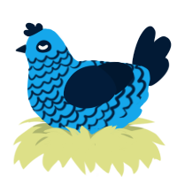 Megalodon, a sky and tumblr chicken with a lace pattern