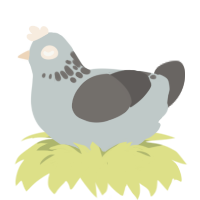 voted wrong party, a silver and grey chicken with a neck-speckle pattern