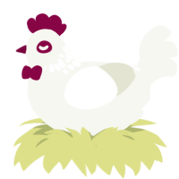 A white chicken with a neck-speckle pattern