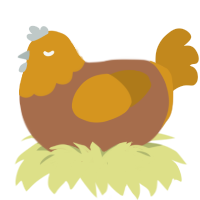 Curry, a brown and ochre chicken with a head pattern
