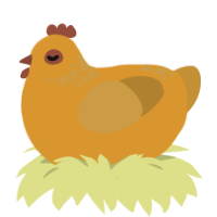 炸饅頭, a orange and gold chicken with a neck-speckle pattern