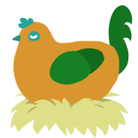 A orange and leaf chicken