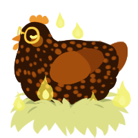 Professor Magma, a tumblr and wine chicken with a speckle pattern