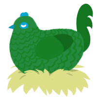 pickle dill, a viridian and leaf chicken with a lace pattern