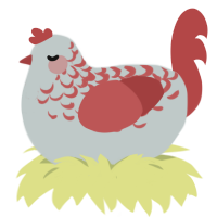 A silver and red chicken with a half-lace pattern