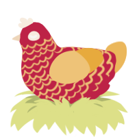 (unnamed), a crimson and honey chicken with a lace pattern