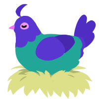 (unnamed), a turquoise and indigo chicken with a head pattern