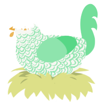 minty fresh, a white and spring chicken with a double-lace pattern