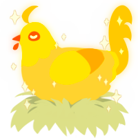 Midas, a beige and ochre chicken with a head pattern