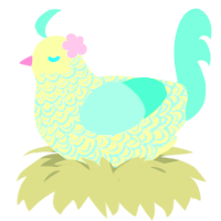 (unnamed), a lemon and mint chicken with a double-lace pattern