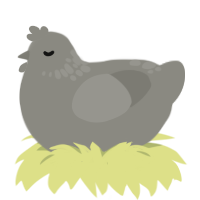 tombstone, a ash chicken with a neck-speckle pattern