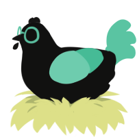 A black and mint chicken