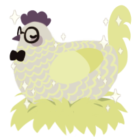 Bob, a mist and lemon chicken with a lace pattern
