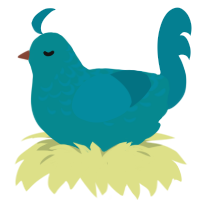 (unnamed), a teal and sea chicken with a half-lace pattern