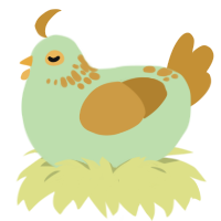 A gluppy and gold chicken with a neck-speckle pattern