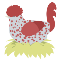 (unnamed), a mist and red chicken with a speckle pattern